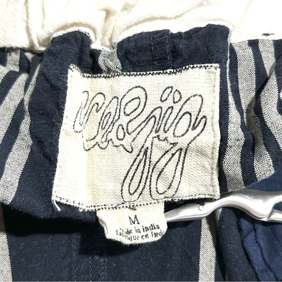 Ace & Jig Brookline‎ Cotton Crop Pant in Selvedge Stripe Navy M - Picture 3 of 4